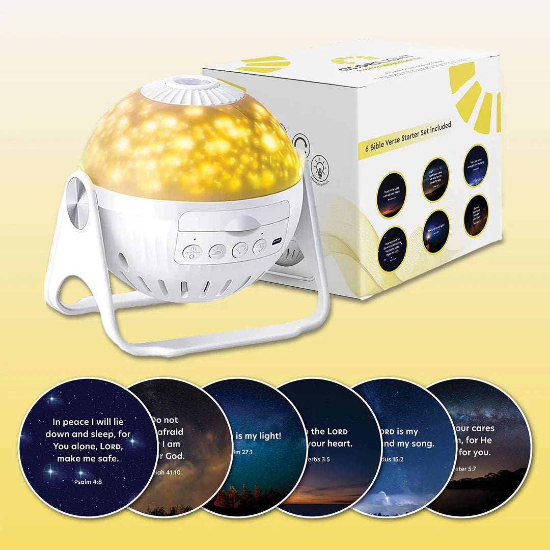 HaloVerse™ Light of Faith Projector Starter Kit – Includes 6 Inspiring Bible Verse Discs for Daily Reflection & Home Ambience