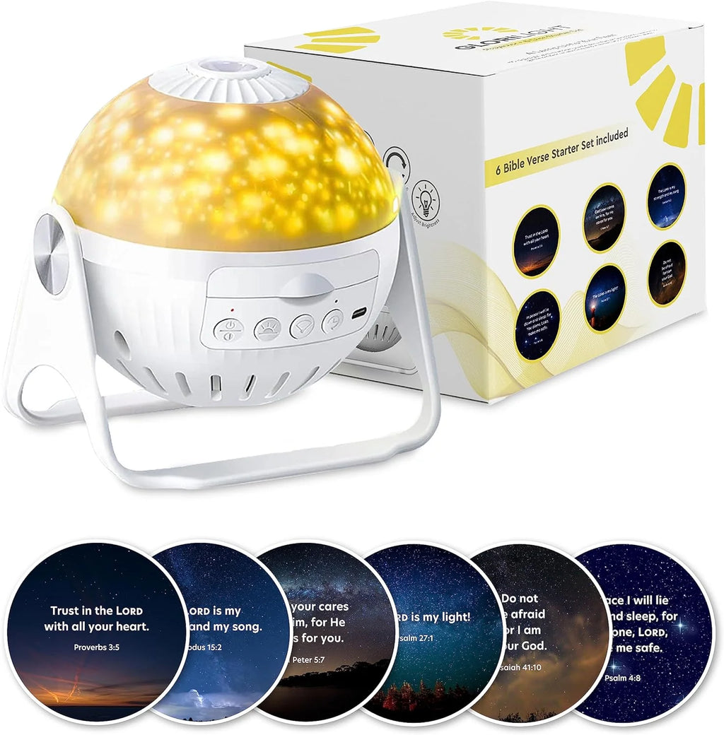HaloVerse™ Light of Faith Projector Starter Kit – Includes 6 Inspiring Bible Verse Discs for Daily Reflection & Home Ambience