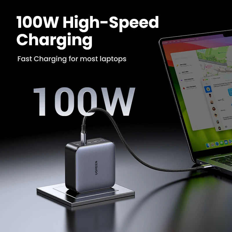 UGREEN® 100W 5-Port USB-C Charger | QC 4.0/3.0 PPS Power Adapter for MacBook, iPad, iPhone 16/15/14 Pro & Laptops