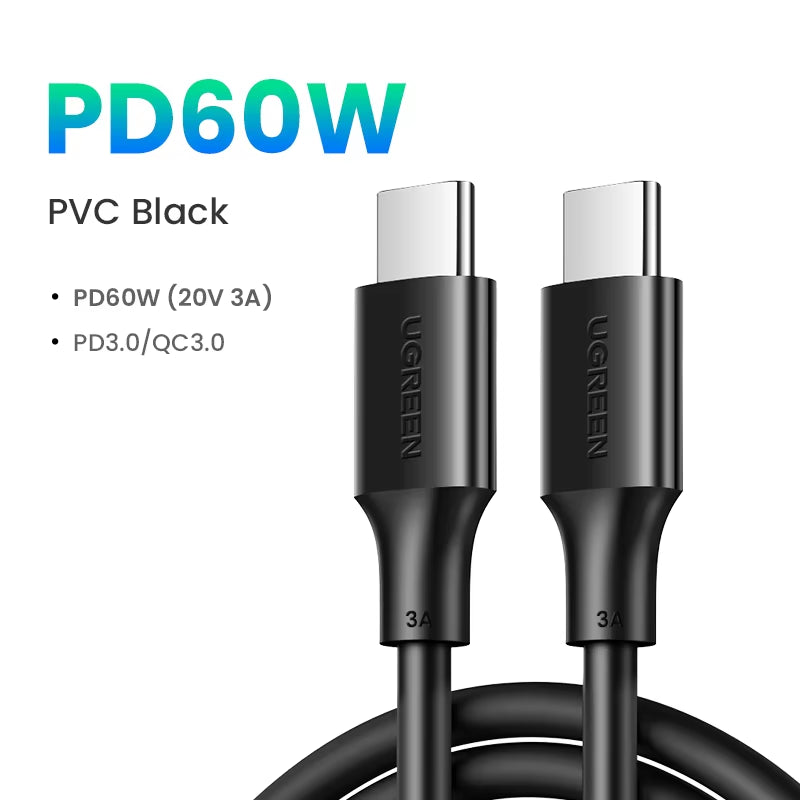 UGREEN® 100W USB-C Fast Charging Cable | Type-C to Type-C Cord with 5A E-Marker Chip for MacBook, iPad, Samsung & Xiaomi