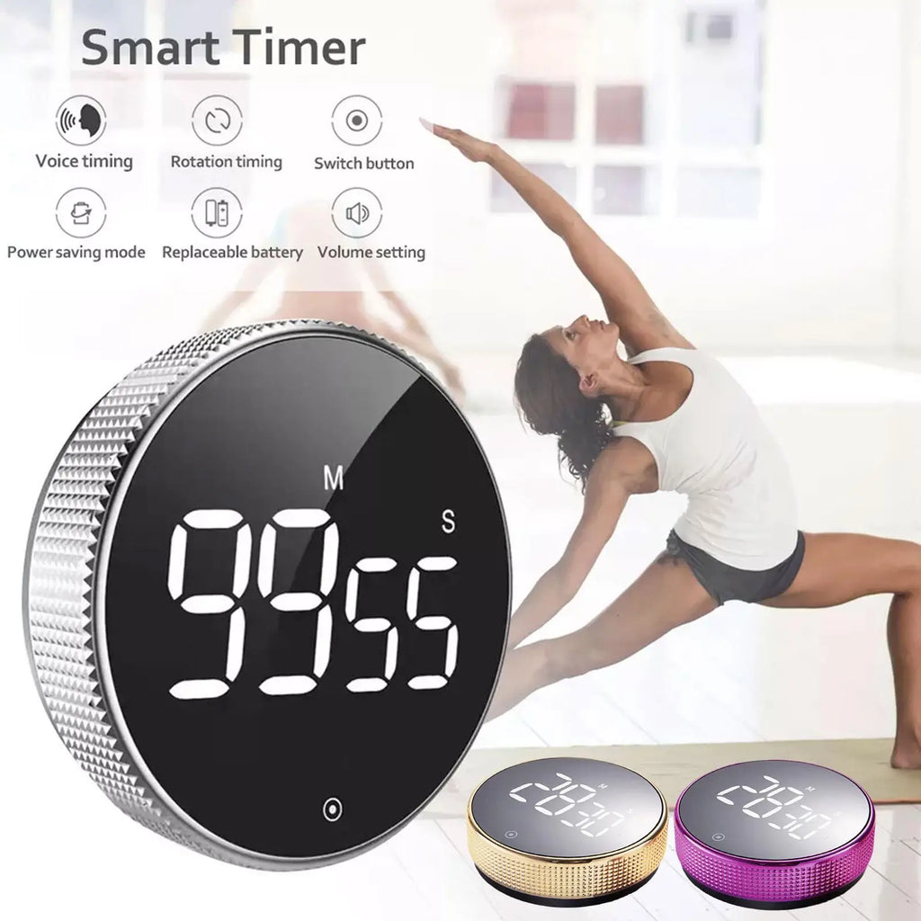 Timelux® Magnetic Digital Kitchen Timer | LED Stopwatch with Alarm for Cooking, Study & Shower Countdown