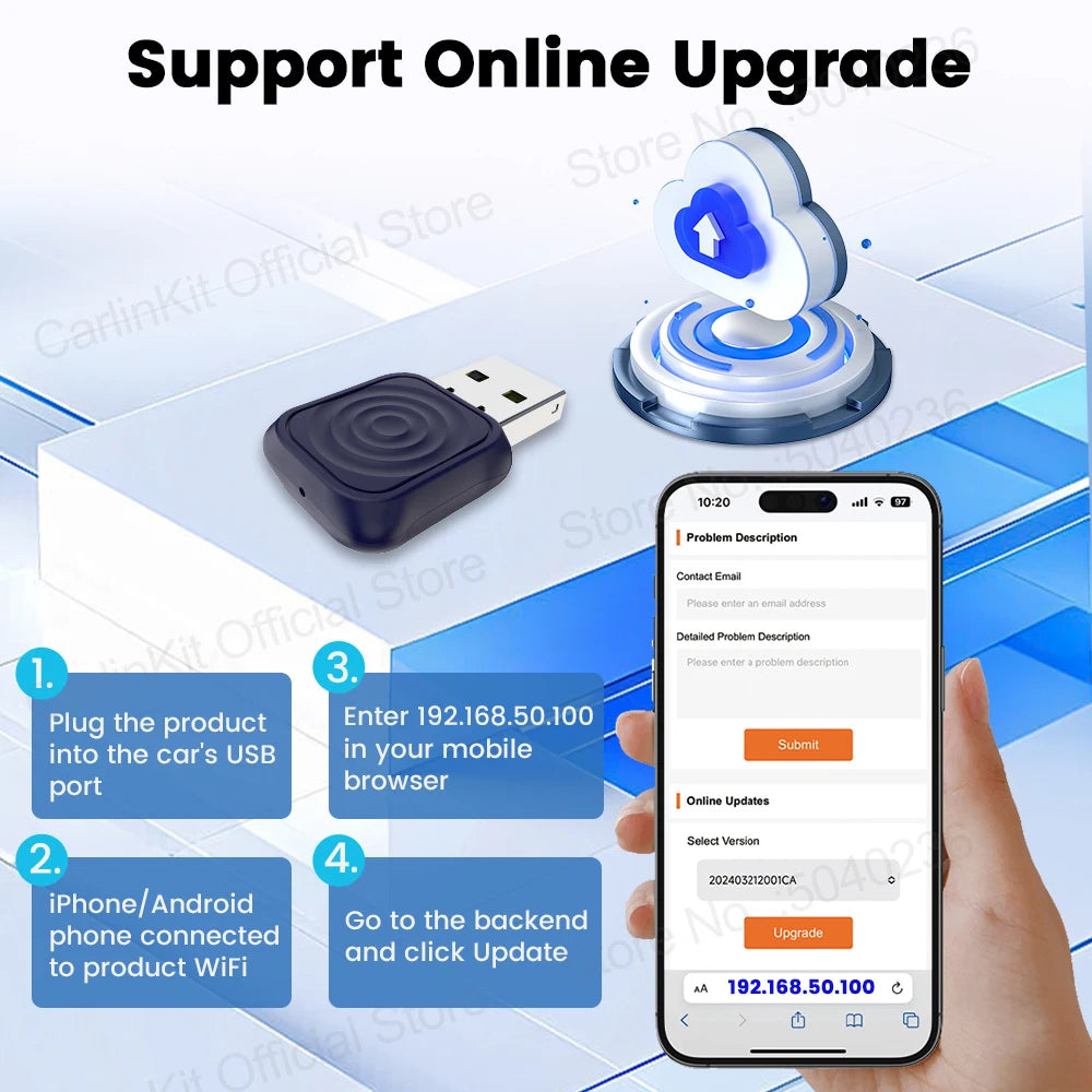 Zynetek® Ultra 5.0 Wireless Adapter | CarPlay & Android Auto Plug & Play OEM Connector with WiFi & Bluetooth