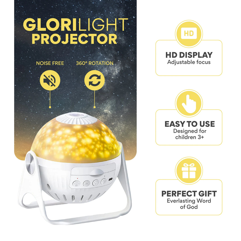 HaloVerse™ Light of Faith Projector Starter Kit – Includes 6 Inspiring Bible Verse Discs for Daily Reflection & Home Ambience