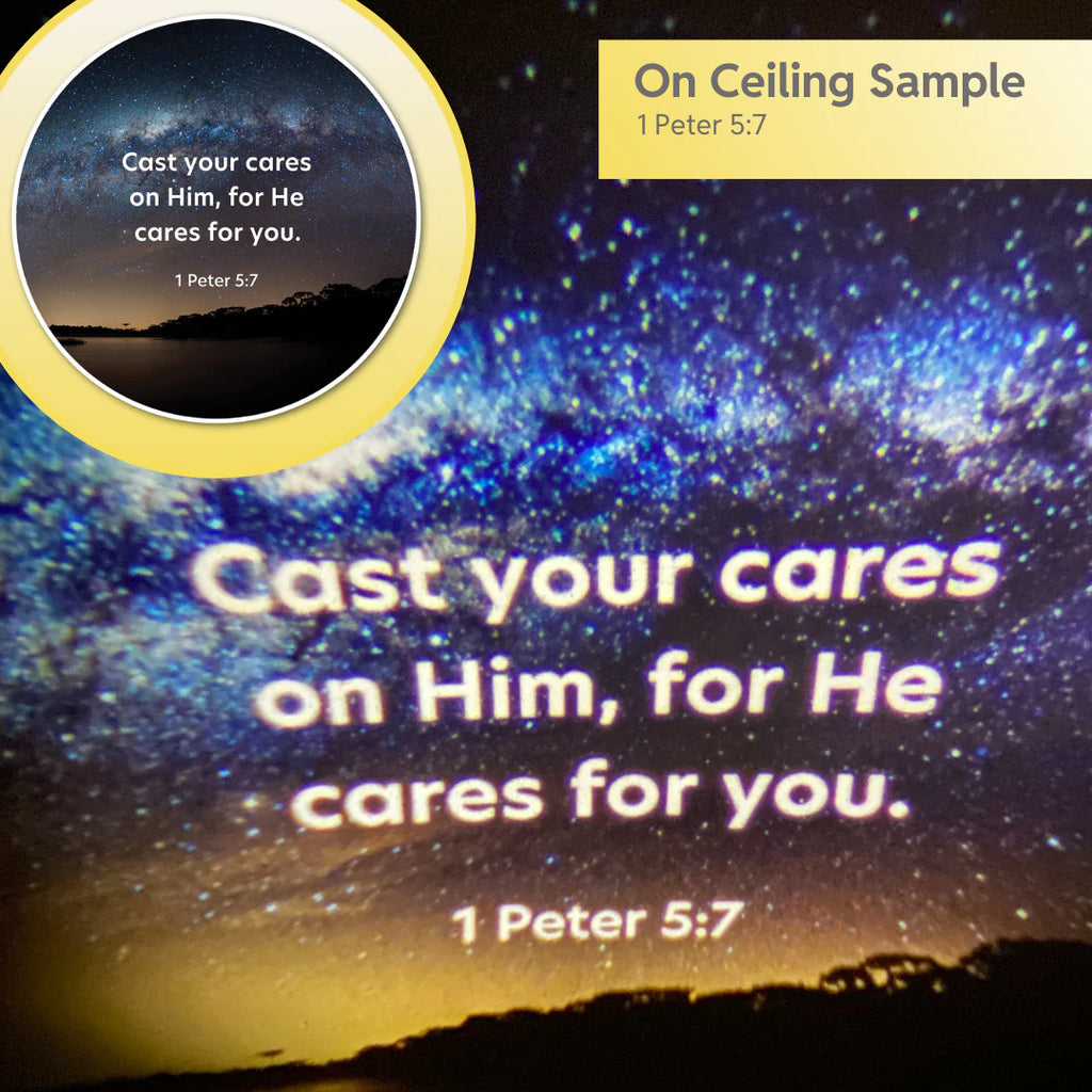 HaloVerse™ Light of Faith Projector Starter Kit – Includes 6 Inspiring Bible Verse Discs for Daily Reflection & Home Ambience