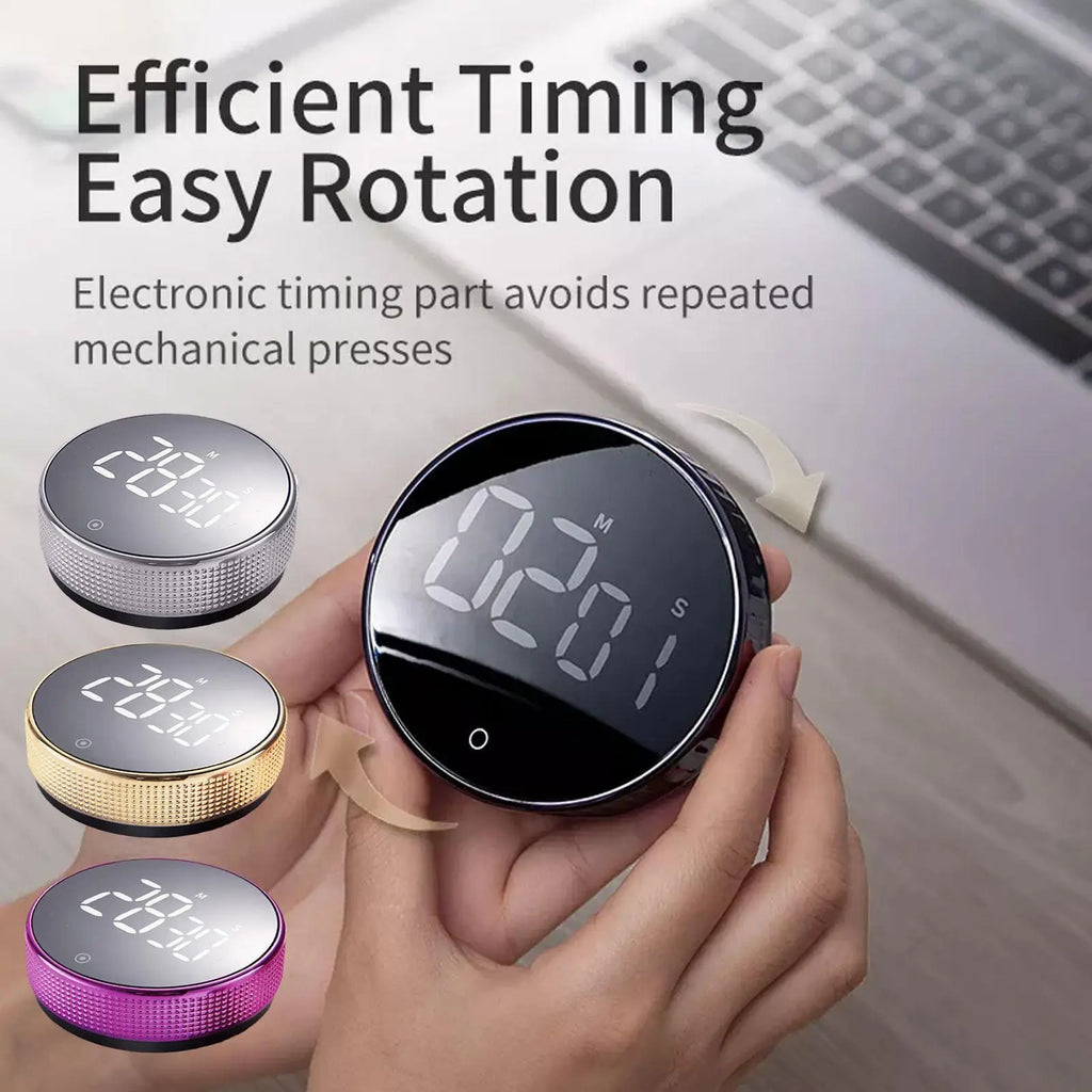 Timelux® Magnetic Digital Kitchen Timer | LED Stopwatch with Alarm for Cooking, Study & Shower Countdown