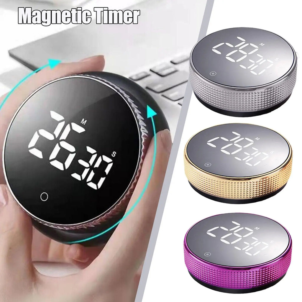 Timelux® Magnetic Digital Kitchen Timer | LED Stopwatch with Alarm for Cooking, Study & Shower Countdown