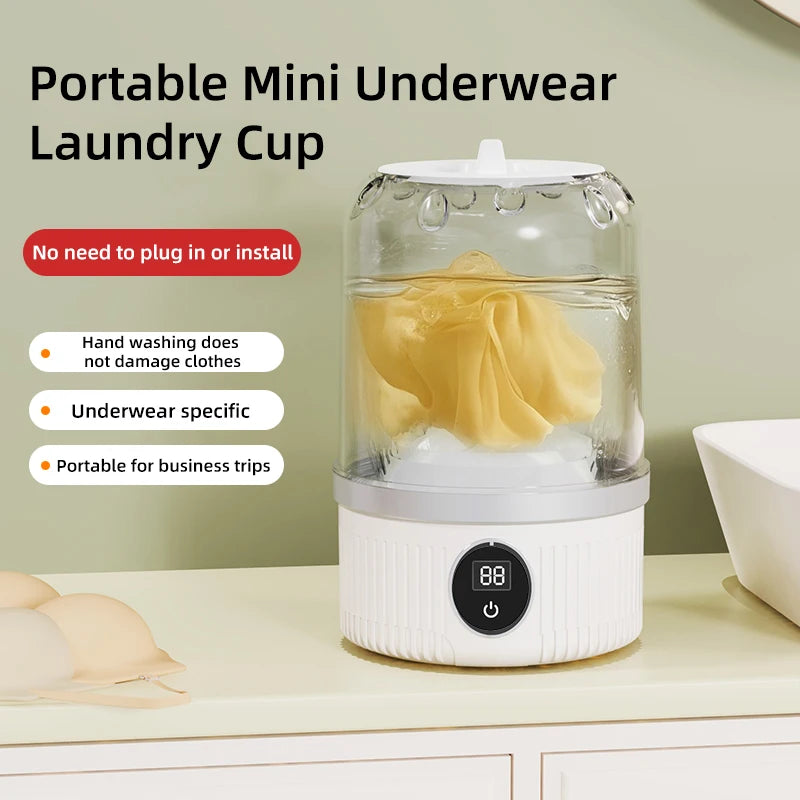 Aquanovo™ Mini Washing Cup | USB-Powered Ultrasonic Laundry Machine for Socks & Underwear