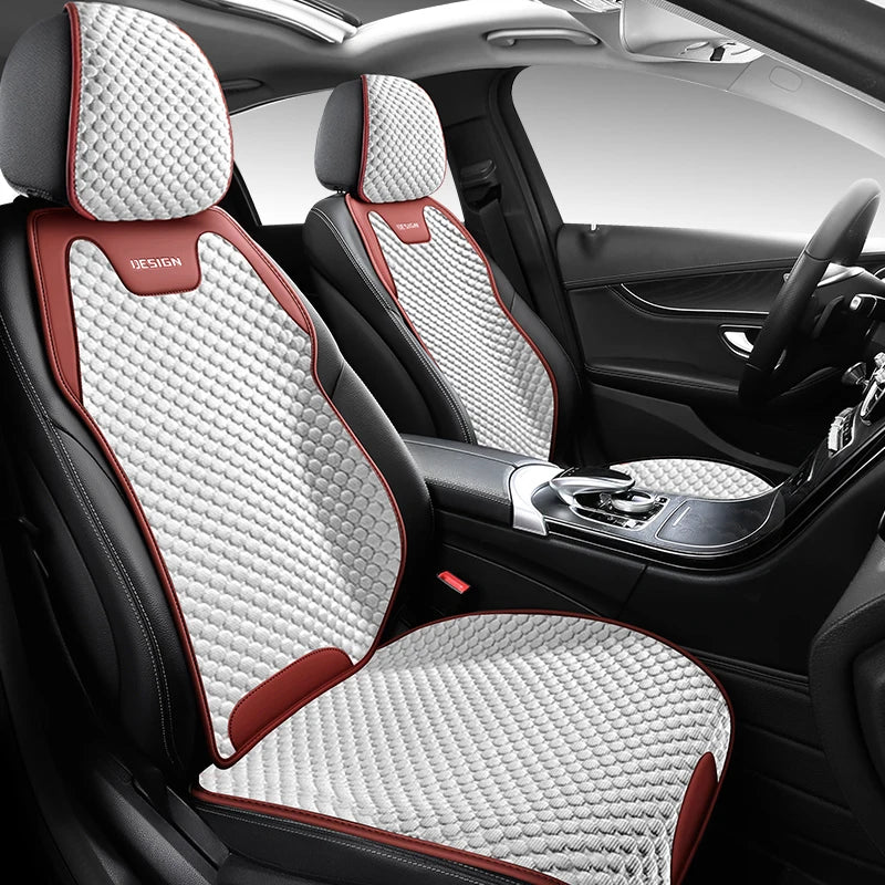 Premium Ice Silk [Car Seat Cover] – All-Season Comfort, Breathable Split Design, Universal Luxury Fit