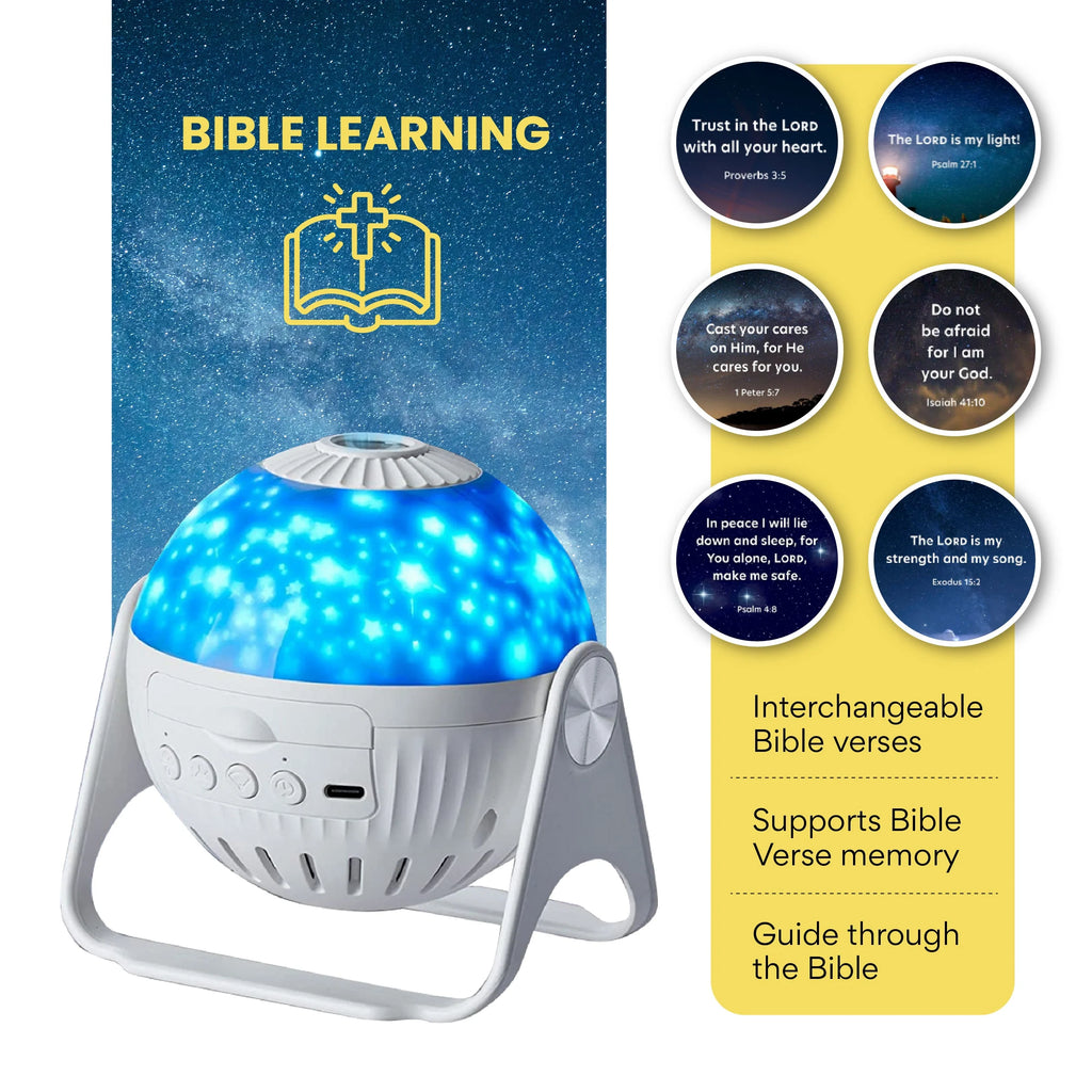 HaloVerse™ Light of Faith Projector Starter Kit – Includes 6 Inspiring Bible Verse Discs for Daily Reflection & Home Ambience
